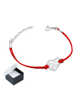 Lace heart bracelet red string