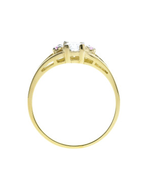 Ring with a large stone 8k pink zirconia