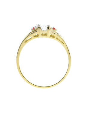 Gold ring with large stone 8k ruby zirconia