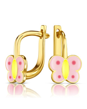 Gold Butterfly Earrings 14k Gold