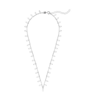 Silver necklace with beads