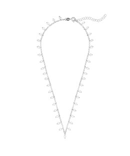 Silver necklace with beads