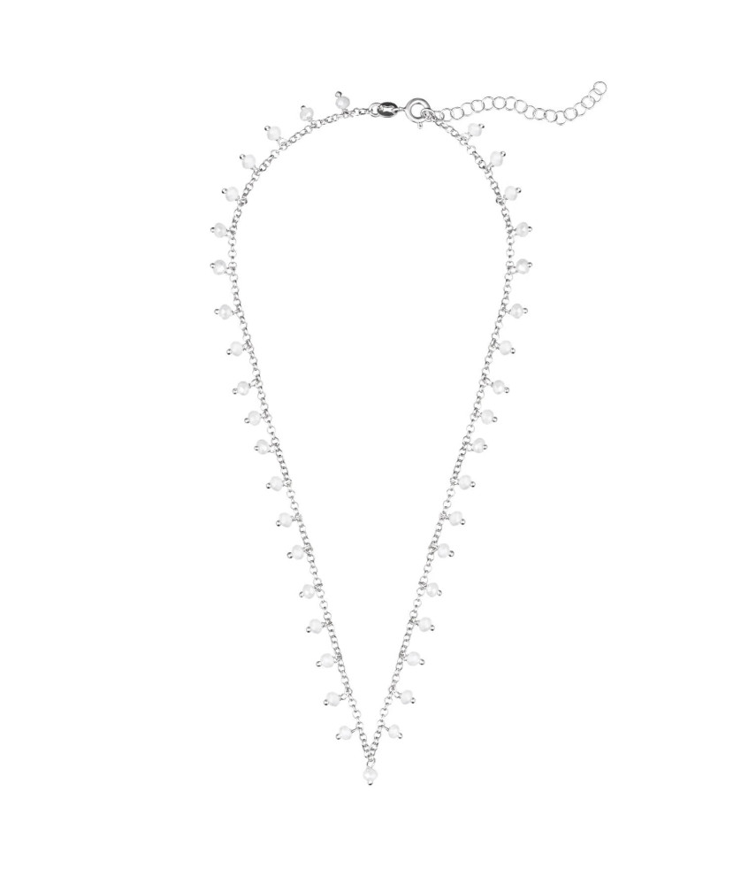 Silver necklace with beads