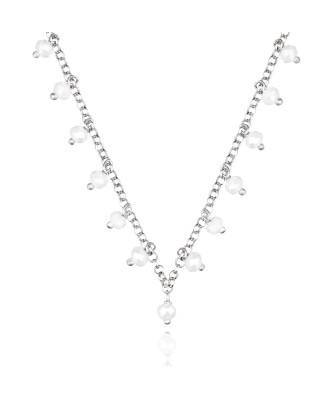 Silver necklace with beads