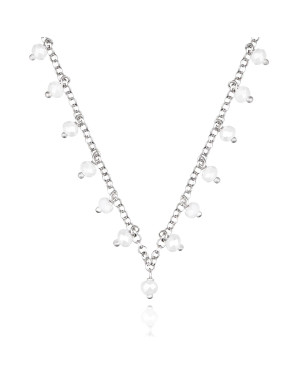 Silver necklace with beads