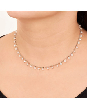 Silver necklace with beads