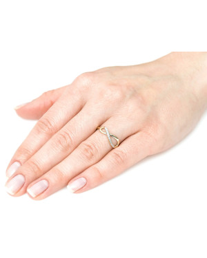 Gold gold infinity 14k white stones