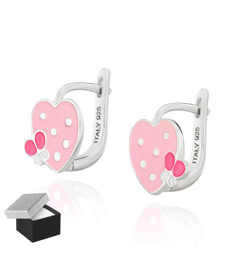Silver Children’s Pink Strawberry Earrings