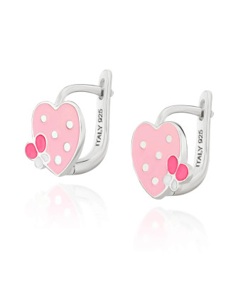 Silver Children’s Pink Strawberry Earrings