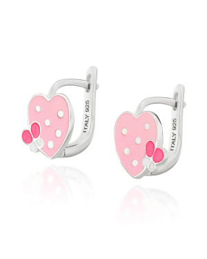 Silver Children’s Pink Strawberry Earrings