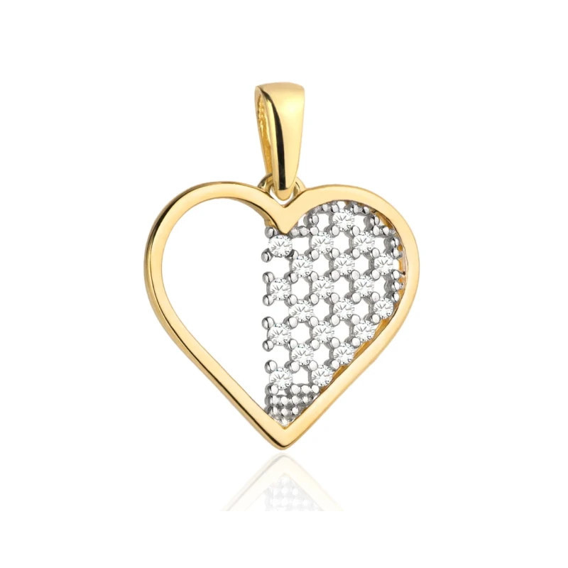 ⭐ Gold heart pendant with openwork decoration and zircons ♥ GoldJewellery ⭐ Gold heart pendant with openwork decoration and zircons ♥ GoldJewellery