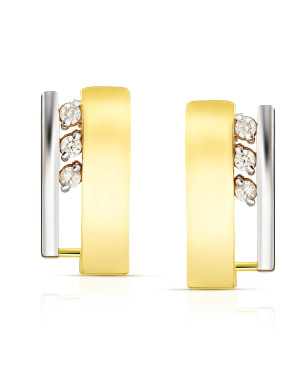 Gold earrings 8k with cubic zirconia