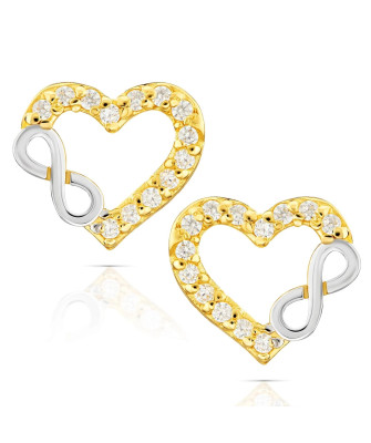 Gold heart infinity earrings 8k