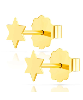 Złote kolczyki mini gwiazdeczki 14k