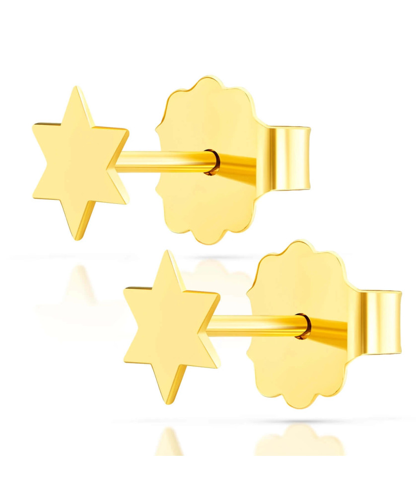 Złote kolczyki mini gwiazdeczki 14k