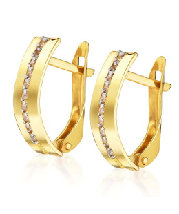 Gold earrings stones 14k