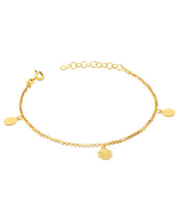 Silver bracelet with Mirelle Circles coated with 18k gold