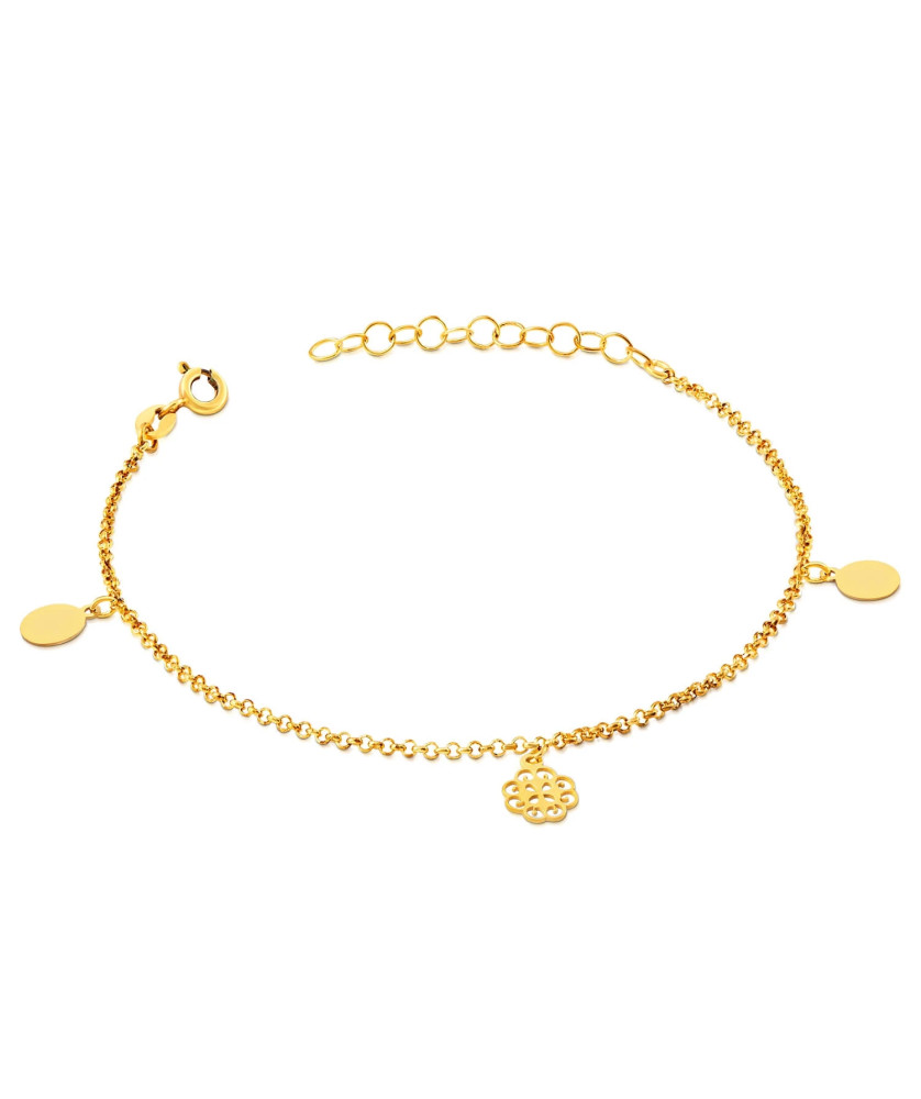 Silver bracelet with Mirelle Circles coated with 18k gold