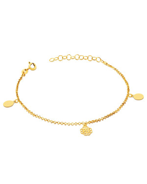 Silver bracelet with Mirelle Circles coated with 18k gold