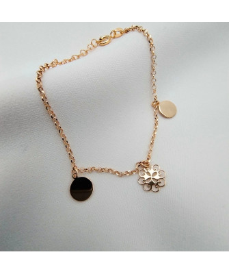 Silver bracelet with Mirelle Circles coated with 18k gold