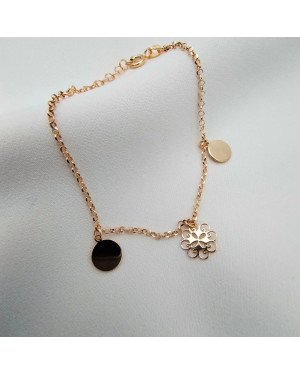 Silver bracelet with Mirelle Circles coated with 18k gold