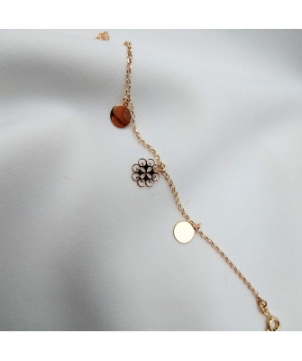 Silver bracelet with Mirelle Circles coated with 18k gold