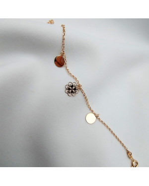 Silver bracelet with Mirelle Circles coated with 18k gold