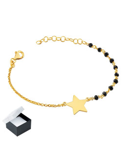 Srebrna bransoletka "Magiczny czas" pokryta 18 k złotem
