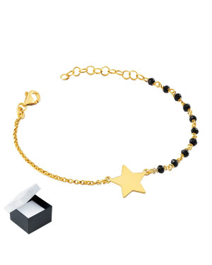 Srebrna bransoletka "Magiczny czas" pokryta 18 k złotem