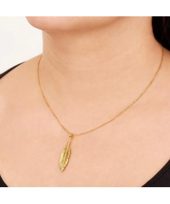 Silver necklace gold-plated with 18k gold Swan Charm