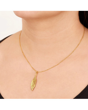 Silver necklace gold-plated with 18k gold Swan Charm