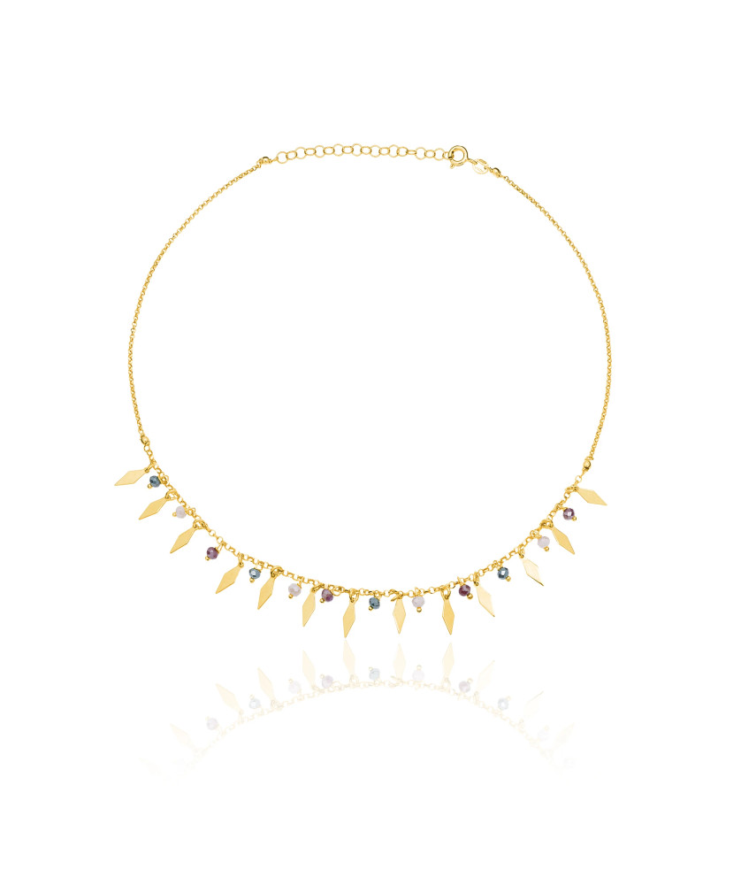 Gold-Plated Silver Necklace with Decorative Charms 42cm