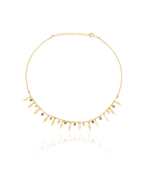 Gold-Plated Silver Necklace with Decorative Charms 42cm