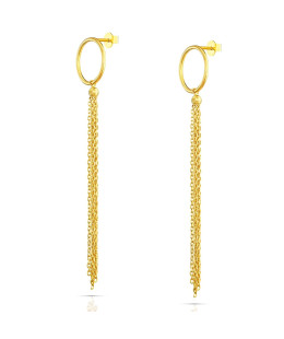 Gold Plated Silver Chain Drop Earrings