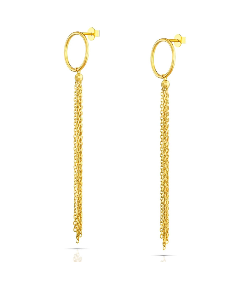 Gold Plated Silver Chain Drop Earrings