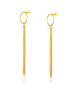 Gold Plated Silver Chain Drop Earrings