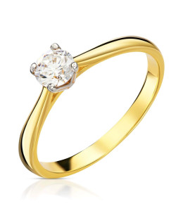 Engagement ring with cubic zirconia 8k gold