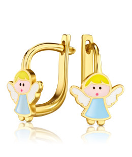 Gold children's earrings Angels 14k trial