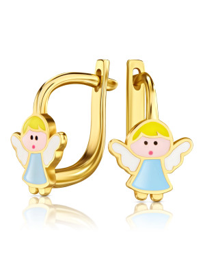 Gold children's earrings Angels 14k trial