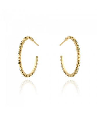 Gold Plated Silver Open Oval Hoop Earrings