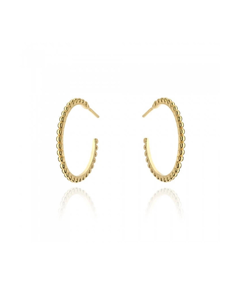 Gold Plated Silver Open Oval Hoop Earrings