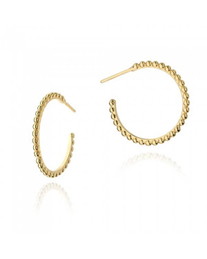 Gold Plated Silver Open Oval Hoop Earrings
