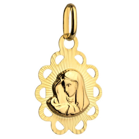 ⭐ Our Lady's medallion, diamond-cut, openwork oval. 585 ♥ GoldJewellery