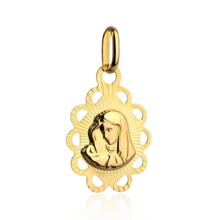 ⭐ Our Lady's medallion, diamond-cut, openwork oval. 585 ♥ GoldJewellery