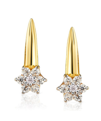 Gold earrings for a girl flower 8k test