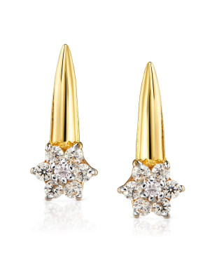 Gold earrings for a girl flower 8k test