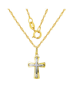 BEAUTIFUL GOLDEN CROSS Baptism Communion 14k test