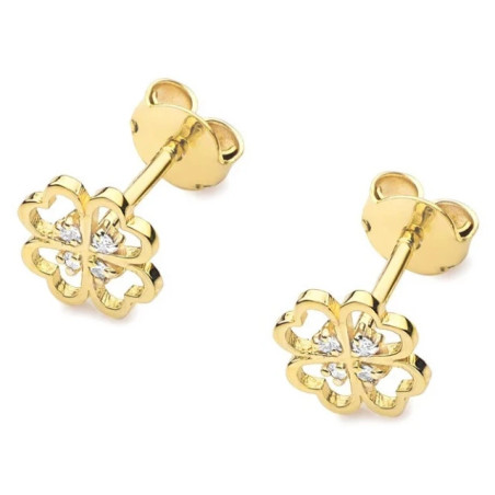 585 gold earrings with a 0.04ct diamond GoldJewellery