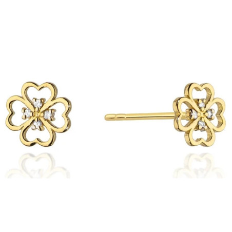 585 gold earrings with a 0.04ct diamond GoldJewellery