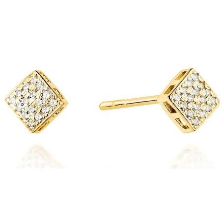 585 gold earrings with a 0.16ct diamond GoldJewellery